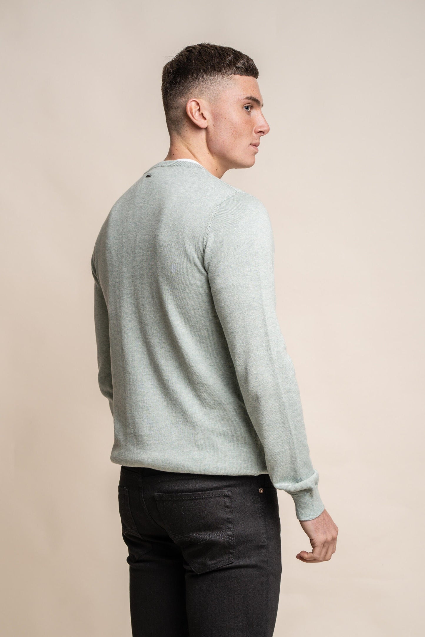 Almond Green Crewneck Jumper - Jumpers - - THREADPEPPER