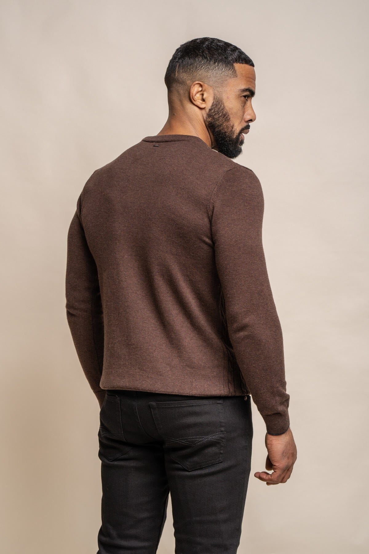 Anders Brown Crewneck Jumper - Jumpers - - THREADPEPPER
