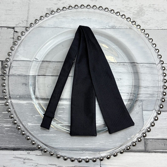 Black Barathea Batswing Bow Tie - Wedding Bow Tie -