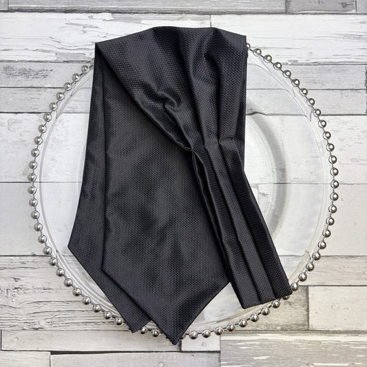Black Barathea Silk Cravat - Cravats -