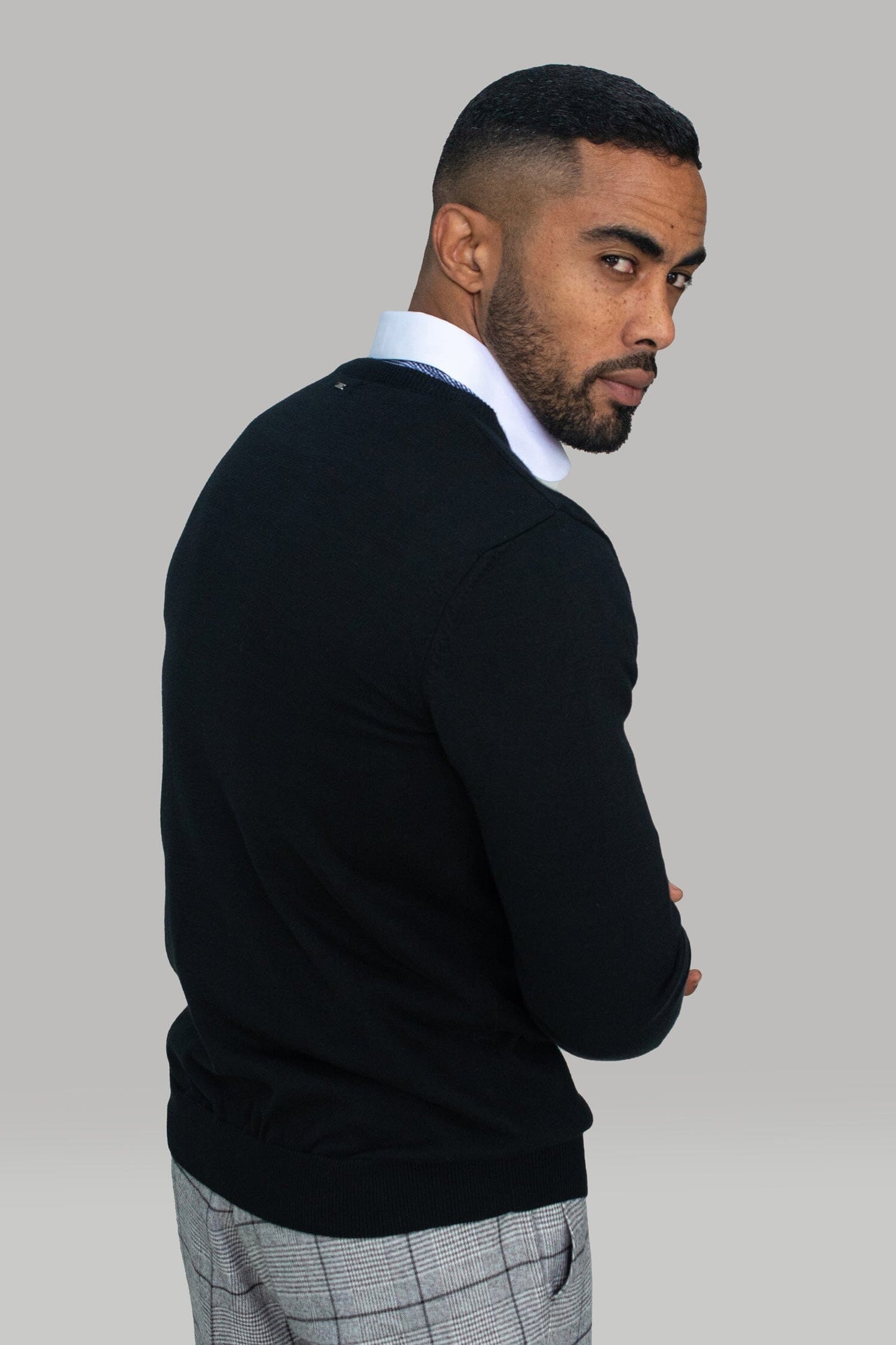 Black Crewneck Jumper - Jumpers - - THREADPEPPER