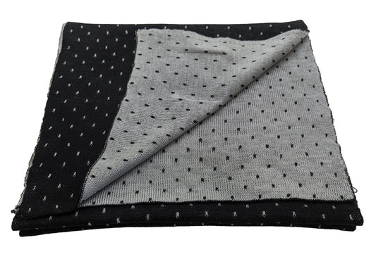 Black & Grey Reversible Spot Scarf - Scarves - - THREADPEPPER