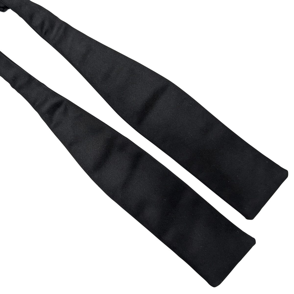 Black Satin Batswing Bow Tie - Bow Ties -