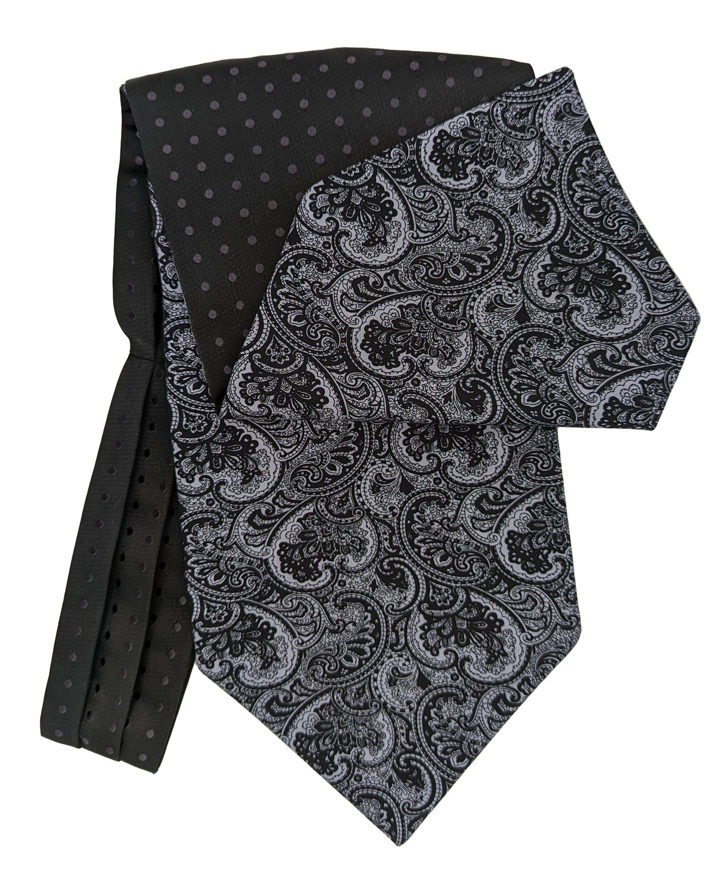 Black Spot Silk Cravat - Cravats - - THREADPEPPER