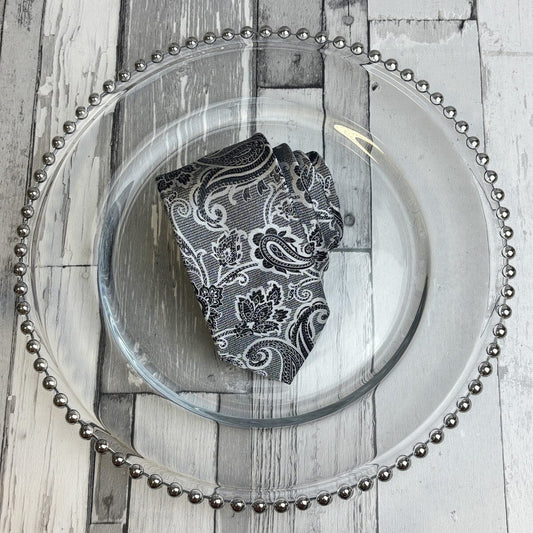Black & White Baroque Paisley Tie - Ties -