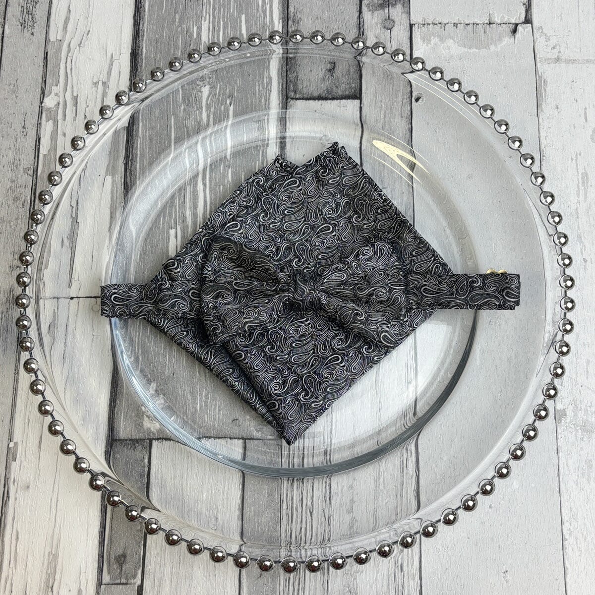 Black & White Paisley Bow Tie - Bow Ties -