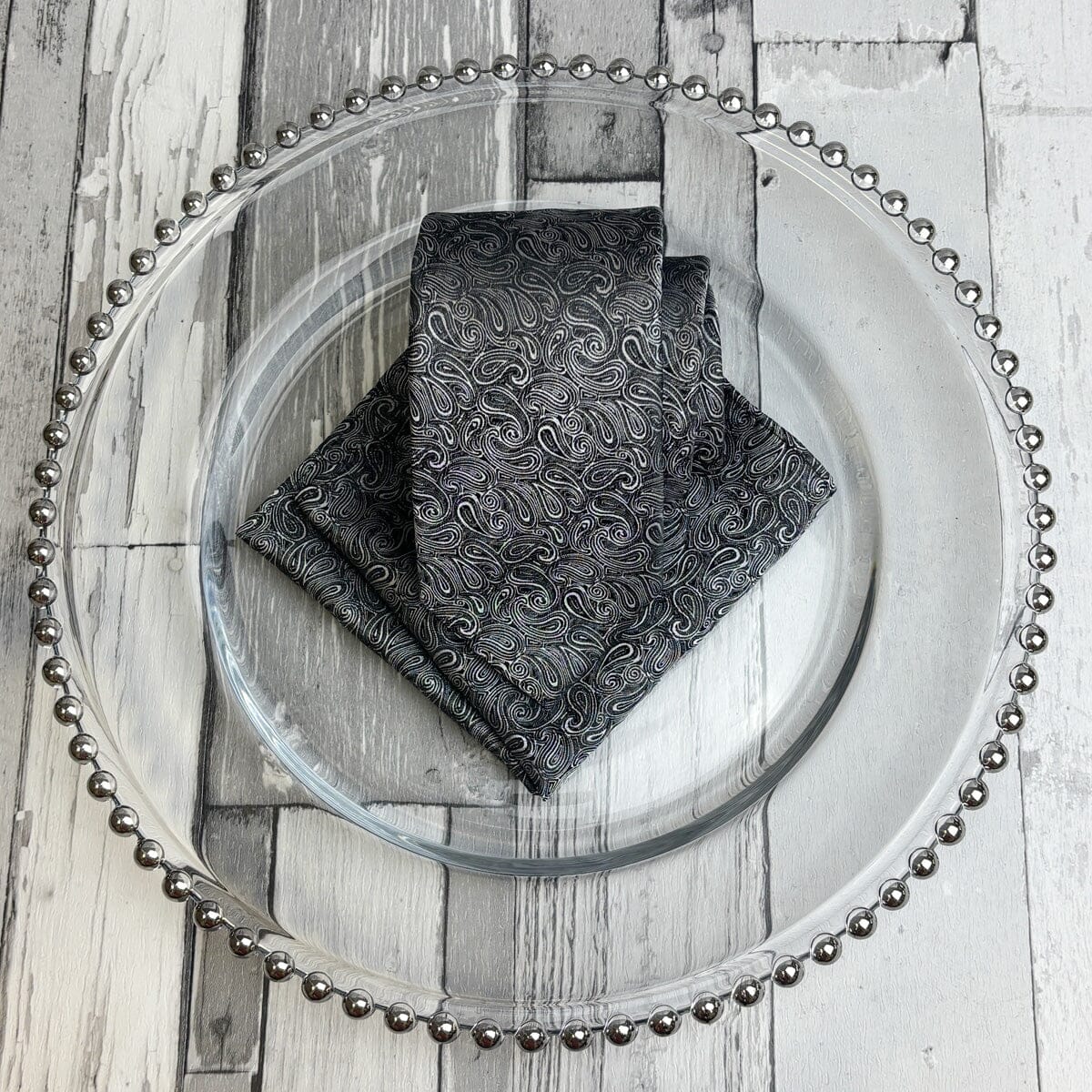Black & White Paisley Tie - Ties -