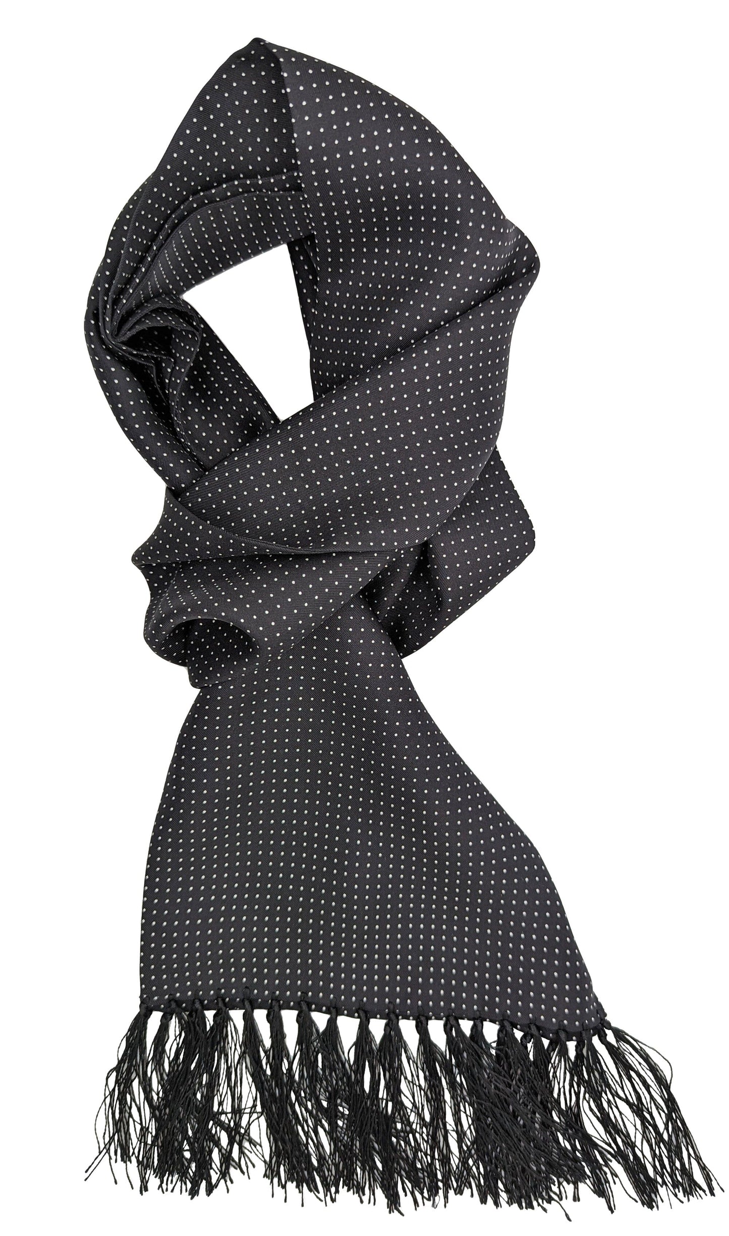 Black & White Spot Silk Scarf - Scarves - - THREADPEPPER