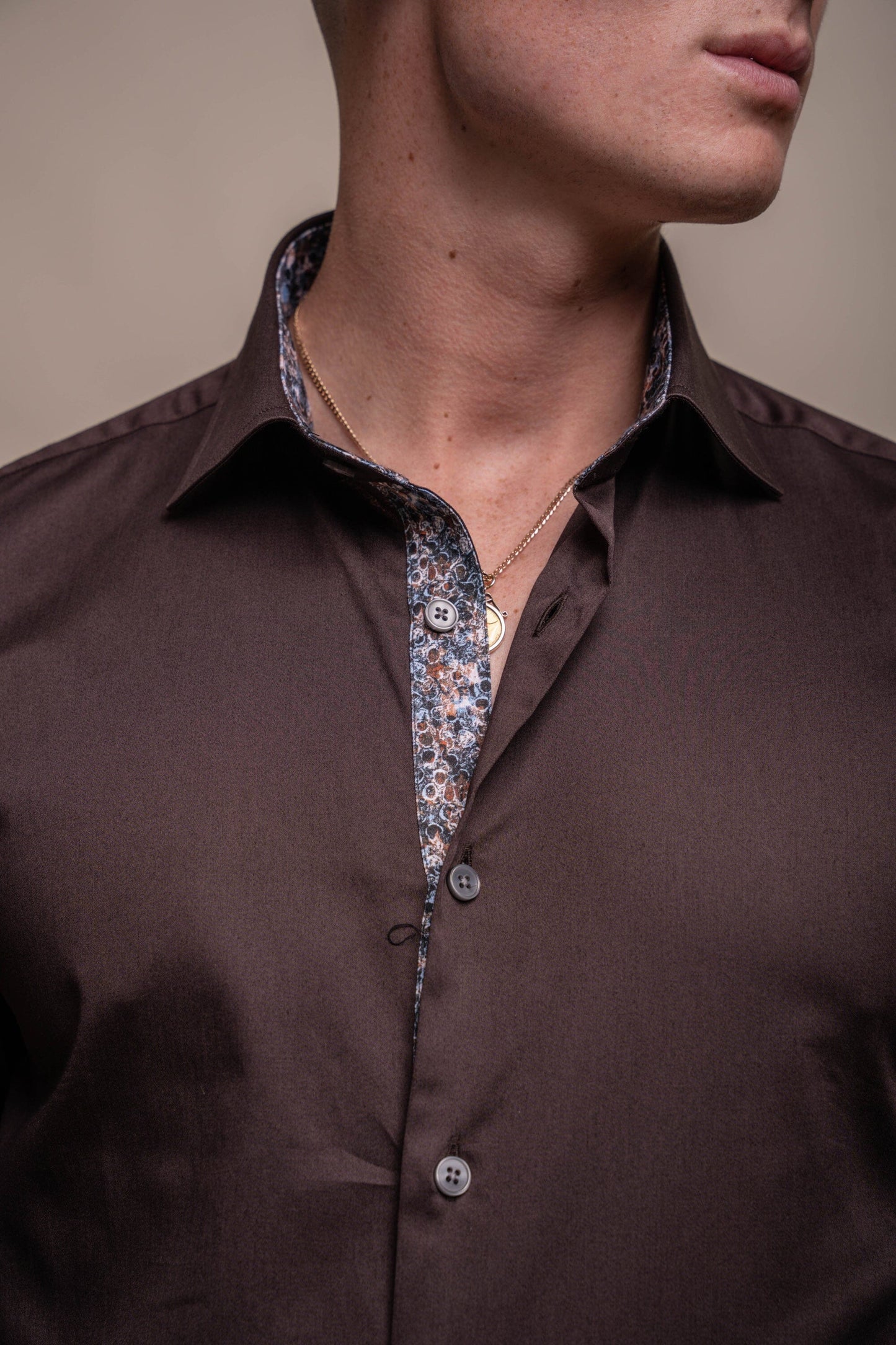 Blade Cotton Shirt - Shirts - S/14.5 Brown - THREADPEPPER