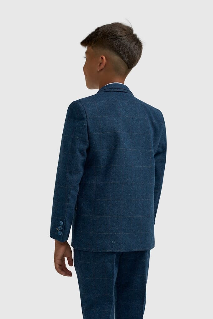 Blue Tweed Boy's 3 Piece Suit - STOCK CLEARANCE - Blazers & Jackets Sale -