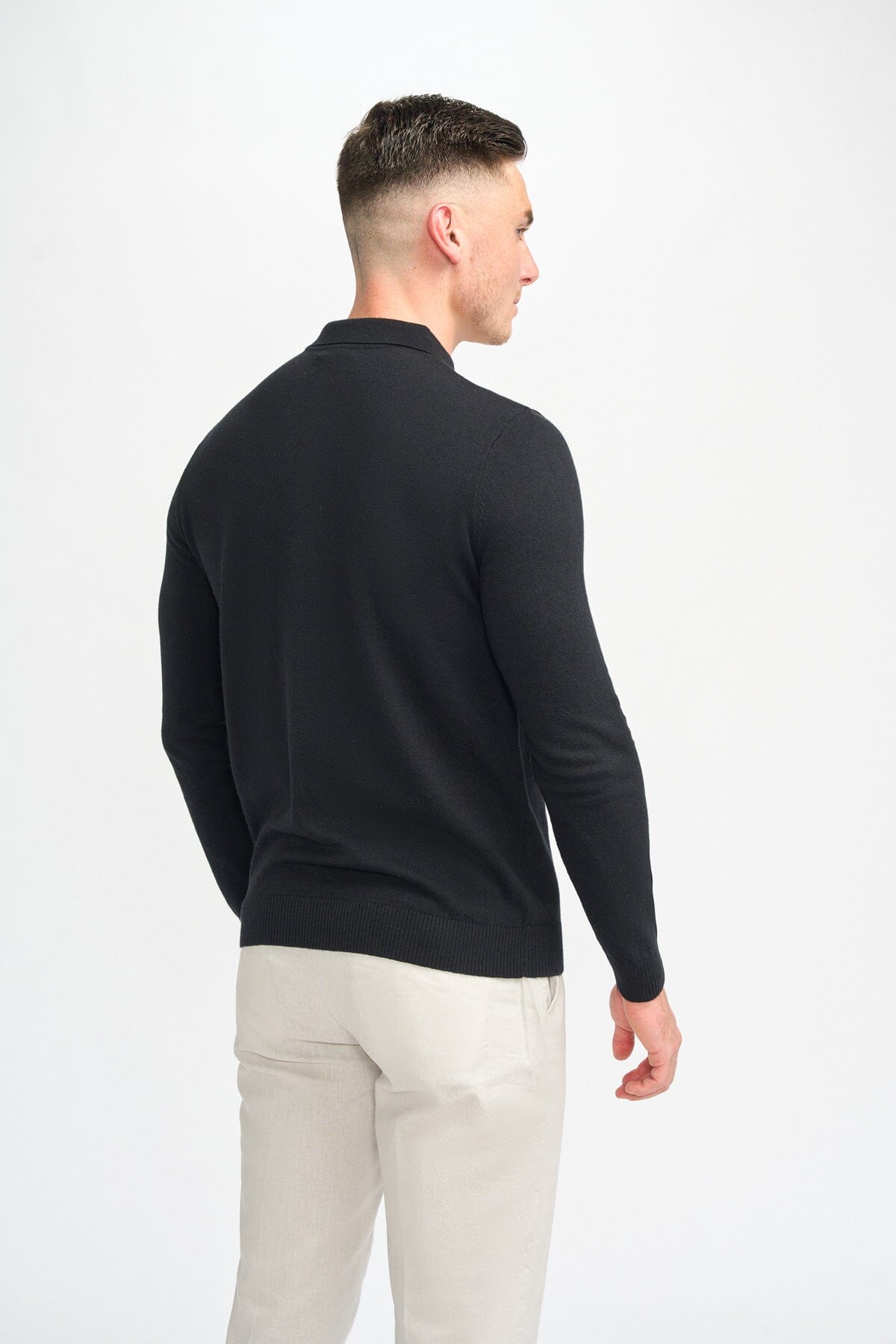 Boom Black Long Sleeve Polo - Jumpers -