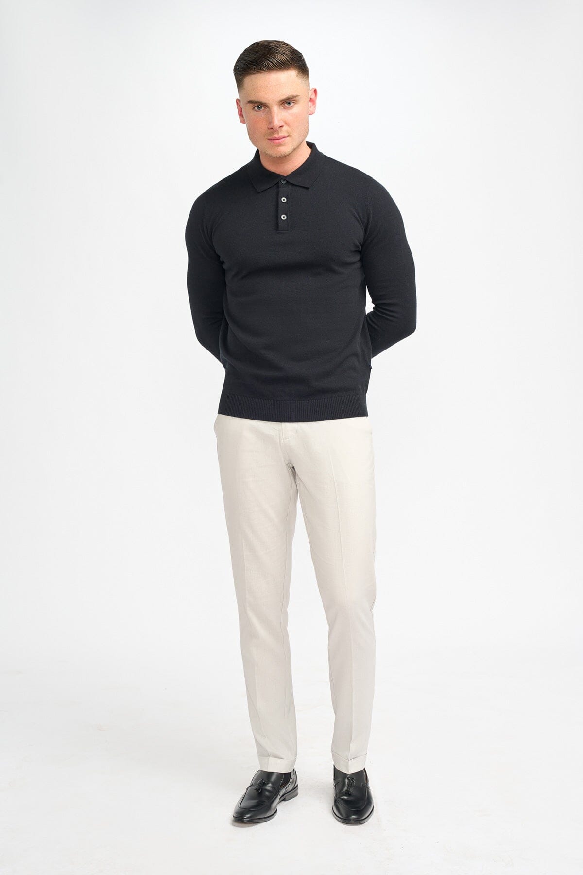 Boom Black Long Sleeve Polo - Jumpers -