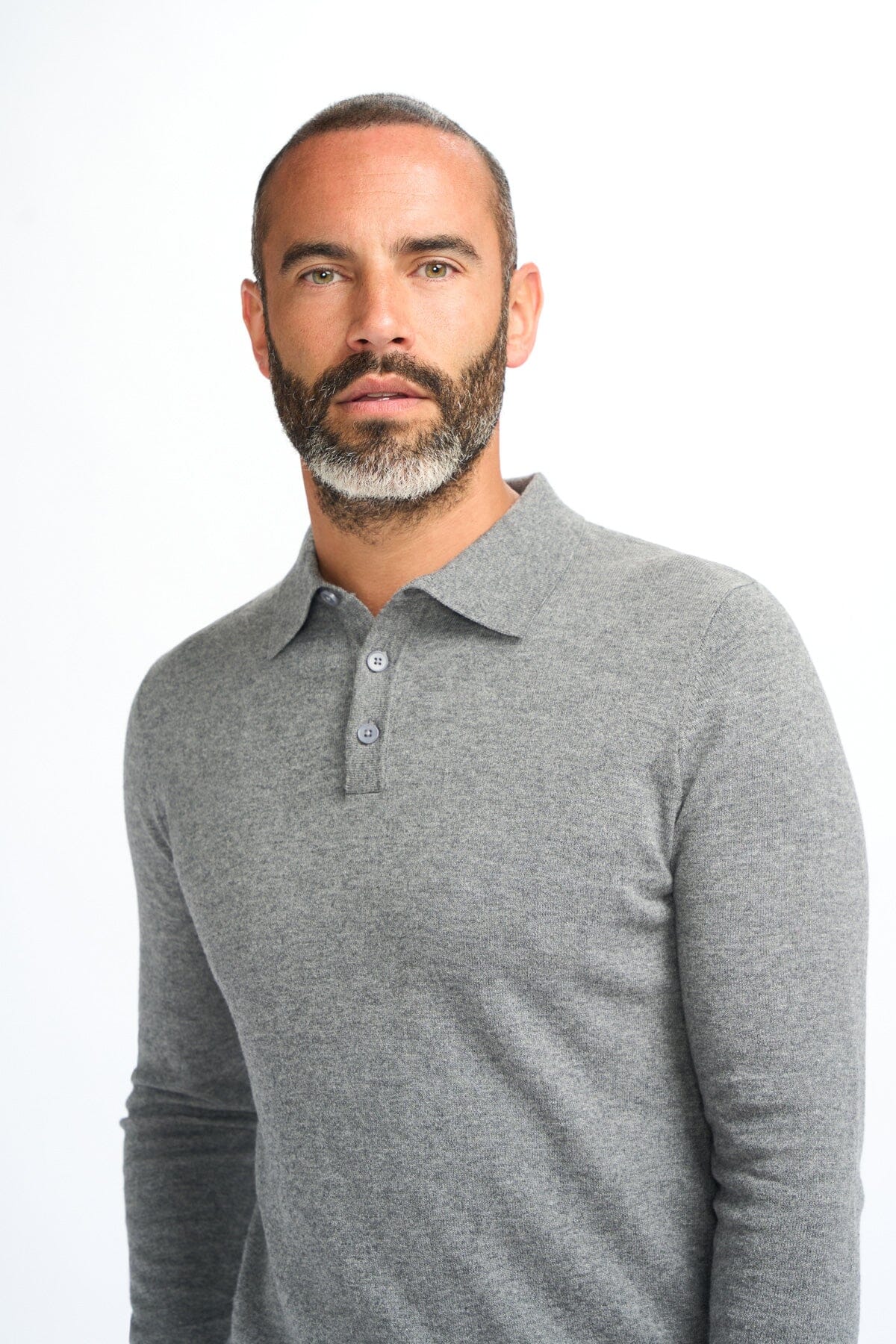 Boom Grey Long Sleeve Polo - Jumpers -