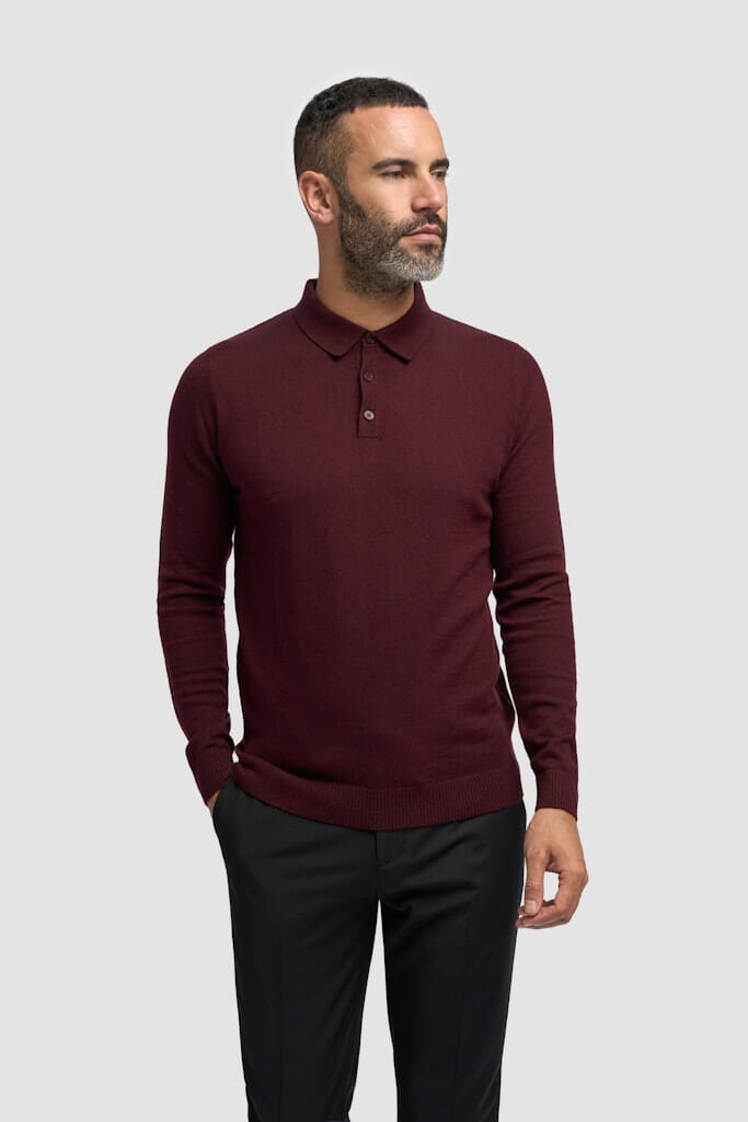 Boom Long Sleeve Polo - Jumpers - Wine S