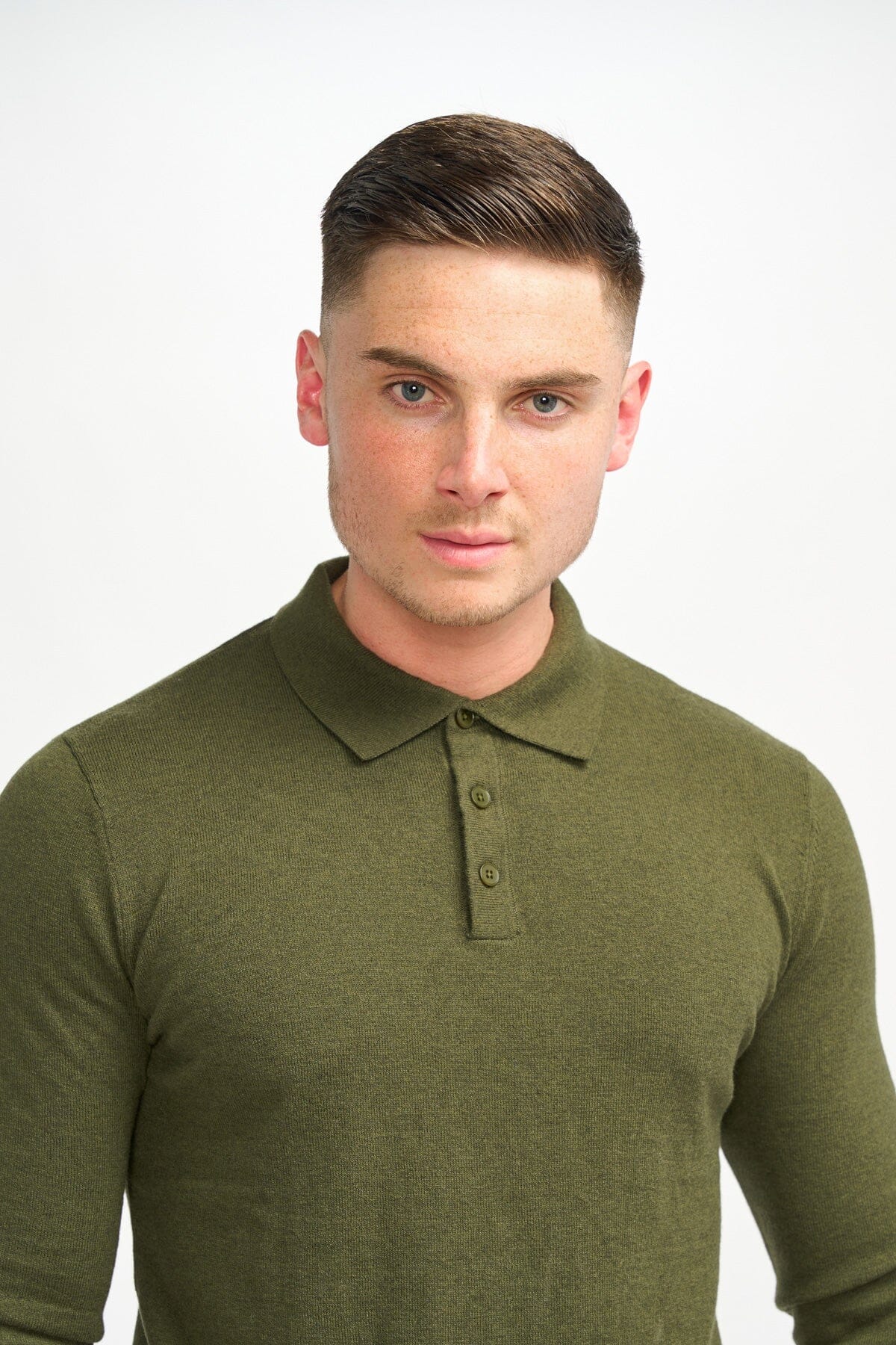 Boom Olive Long Sleeve Polo - Jumpers -