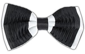 Bow Tie - STOCK CLEARANCE - Bow Ties - Black and White Pleats
