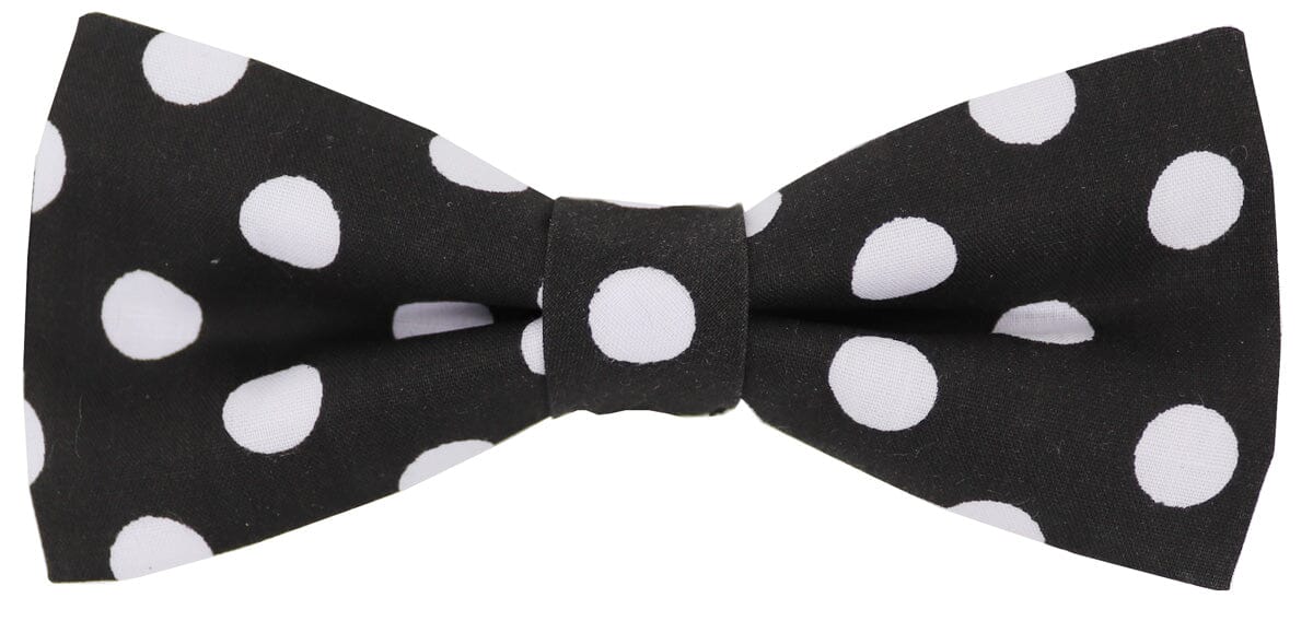Bow Tie - STOCK CLEARANCE - Bow Ties - Black/White Polka Dot