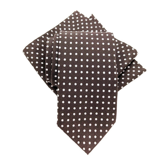 Brown Spot Cotton Tie - Ties -