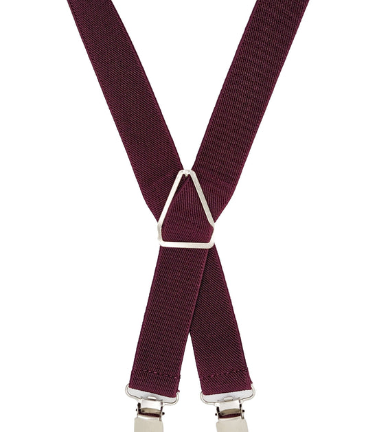 Burgundy Clip Braces - Braces - - THREADPEPPER
