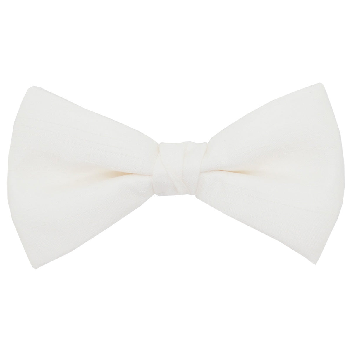Clearance - Ivory Lace Shantung Pre-Tied Bow Tie