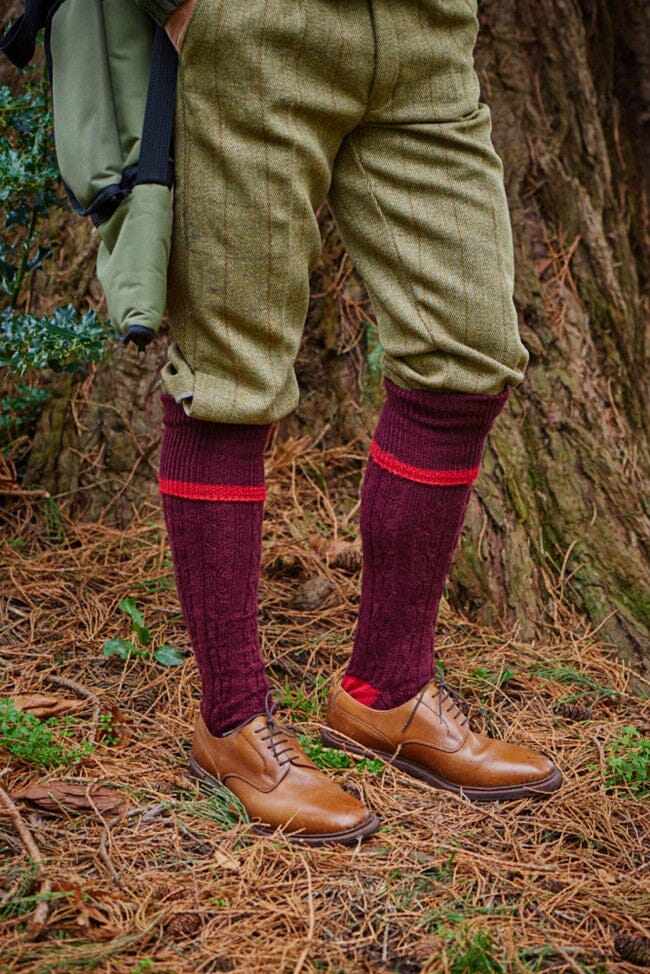 Cable Stripe Shooting Socks - Socks - - THREADPEPPER