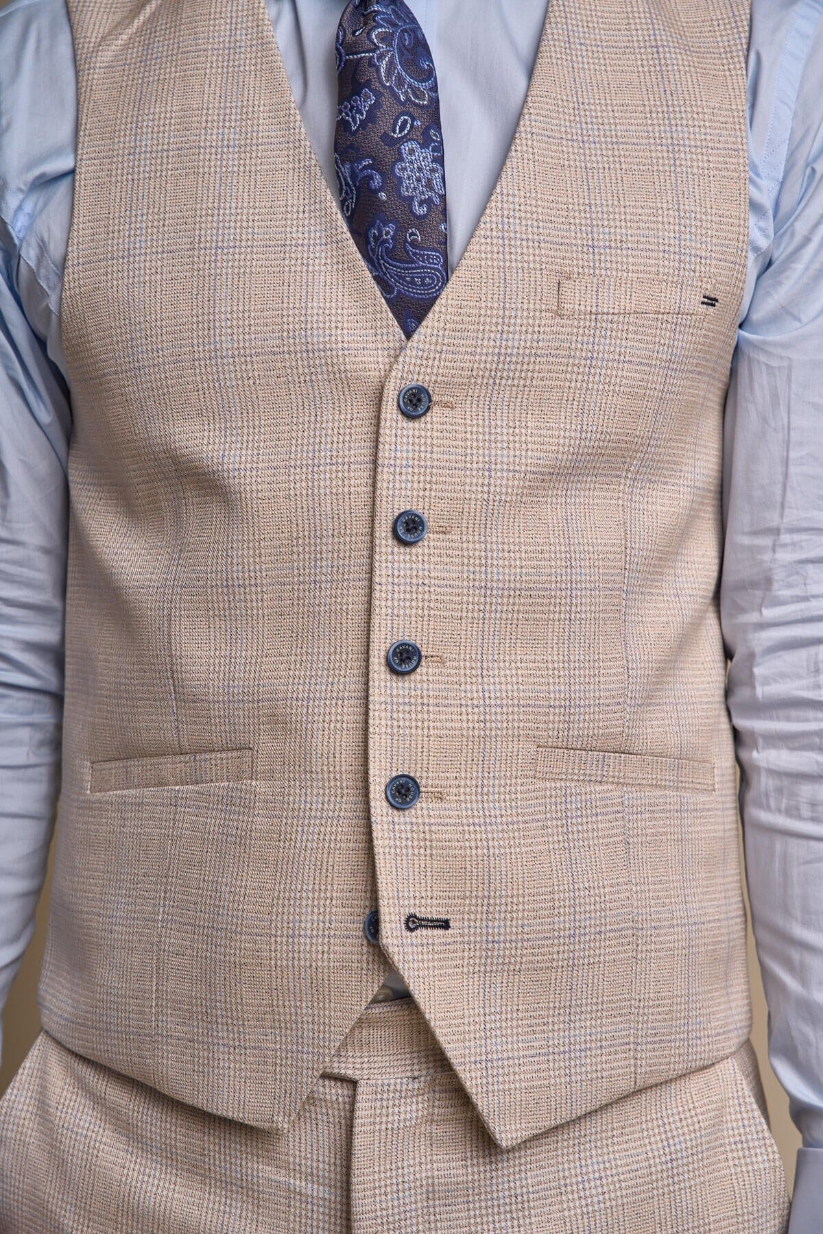 Caridi Beige Waistcoat - Waistcoats - 