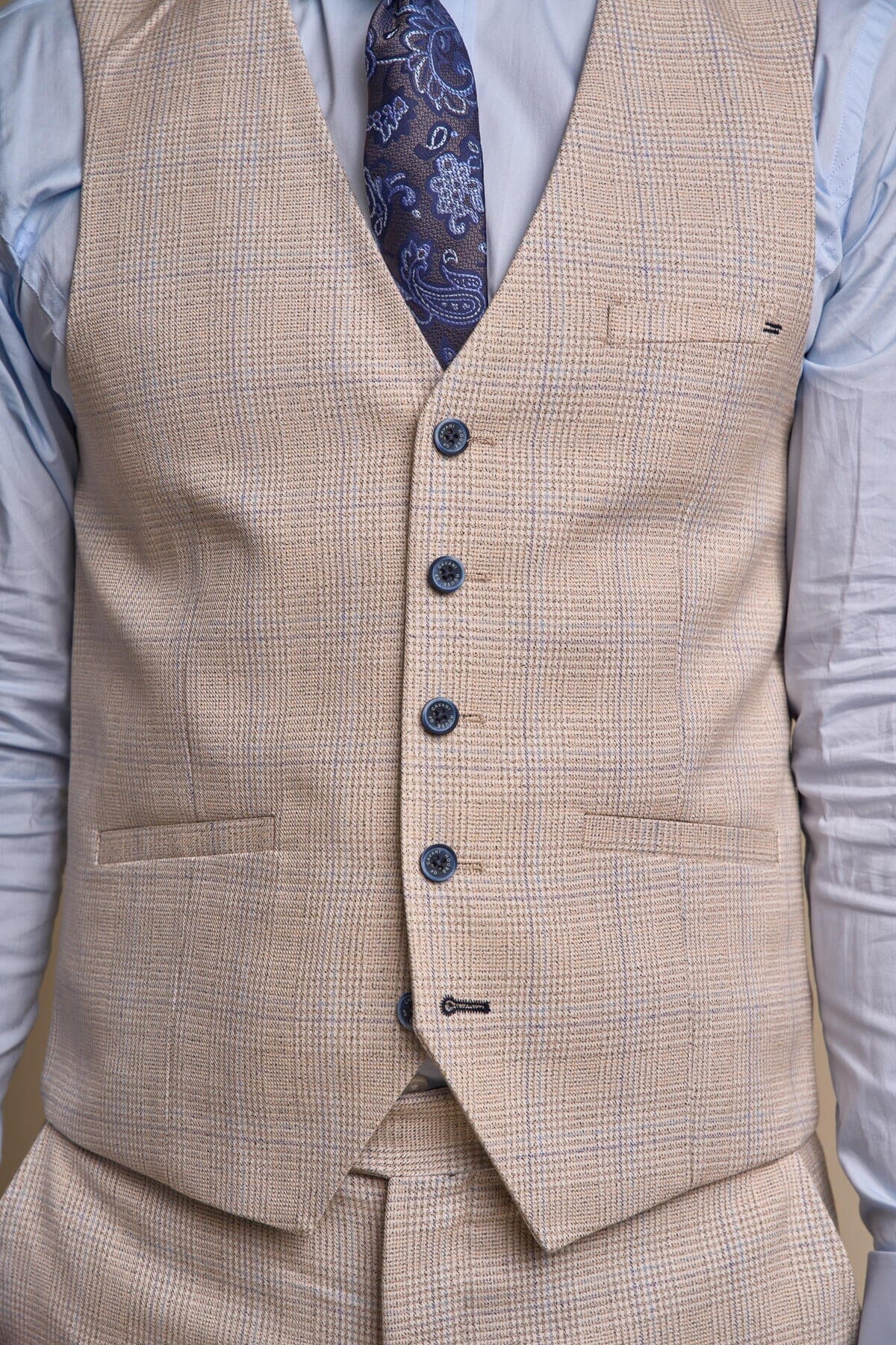 Caridi Beige Waistcoat - Waistcoats -
