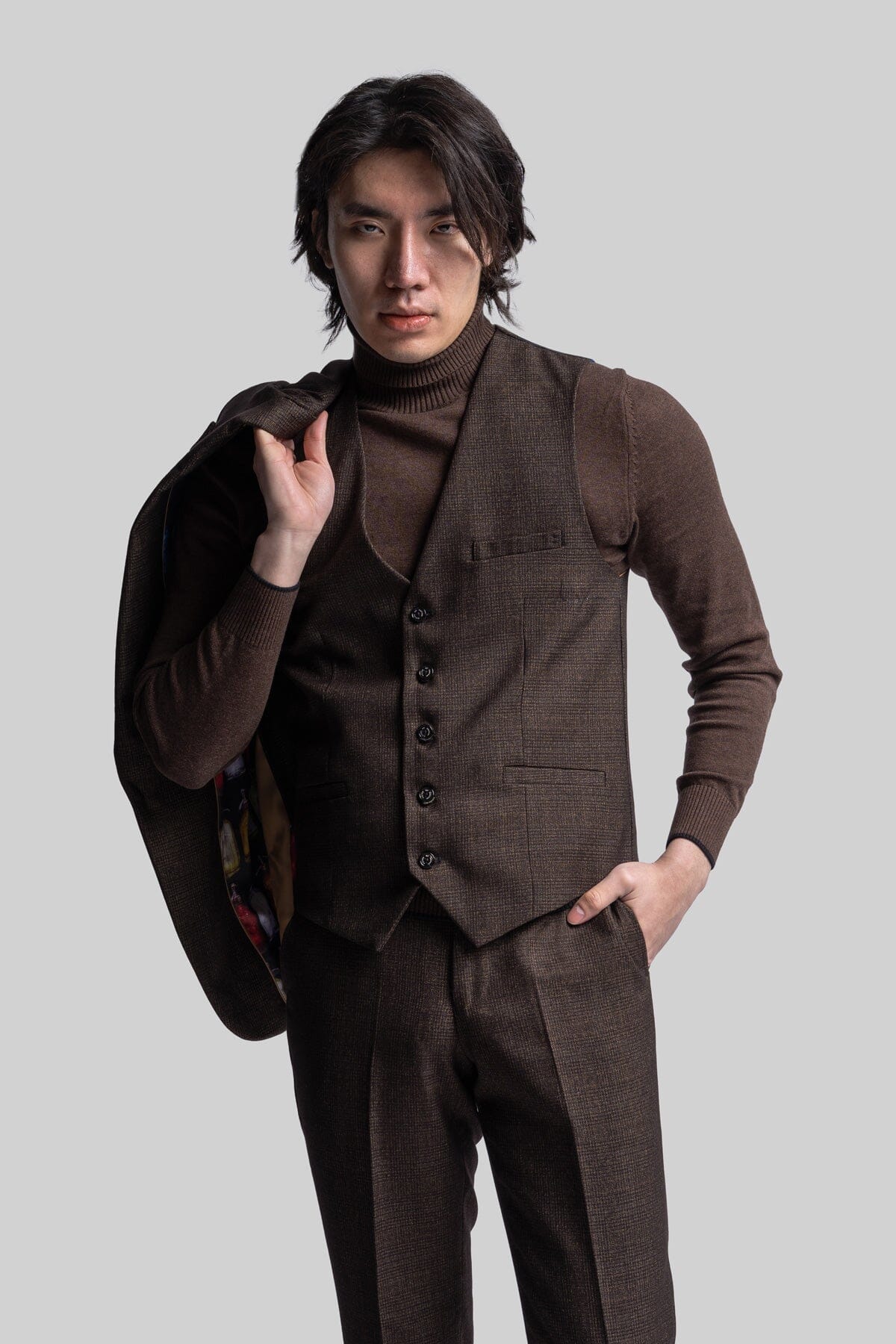 Caridi Brown Waistcoat - Waistcoats - 