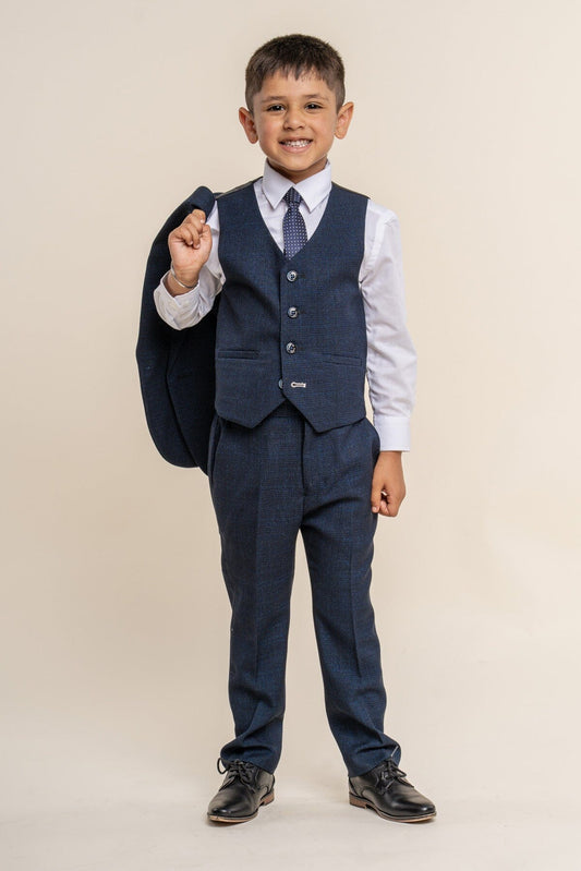 Caridi Navy Boys 3 Piece Suit - Childrenswear -