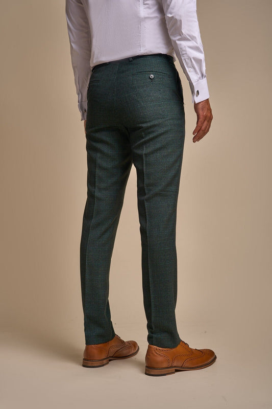 Caridi Olive Tweed Trousers - Trousers -