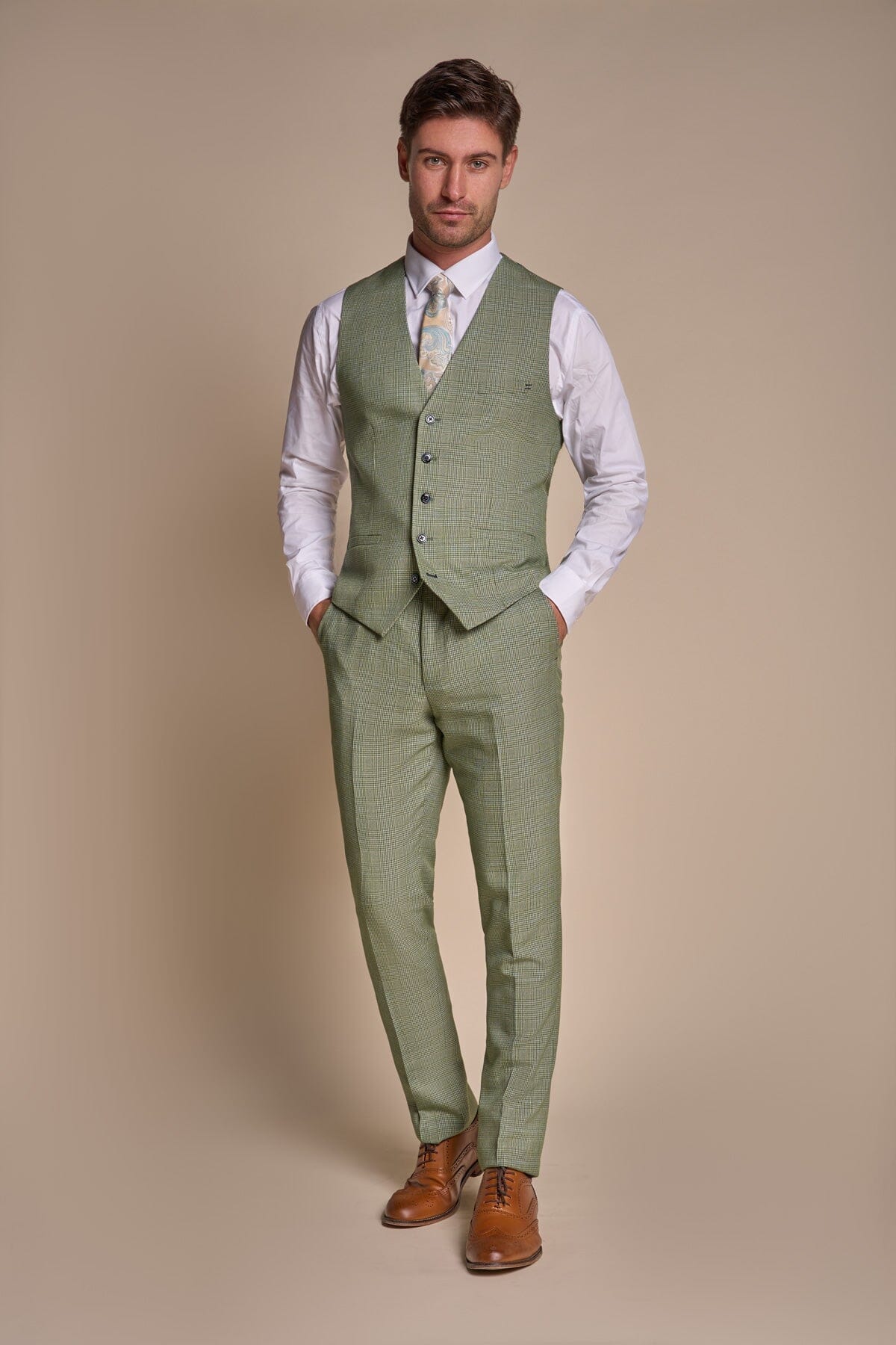 Caridi Sage Waistcoat - Waistcoats -