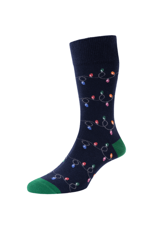 Christmas Lights Socks - Socks - Navy