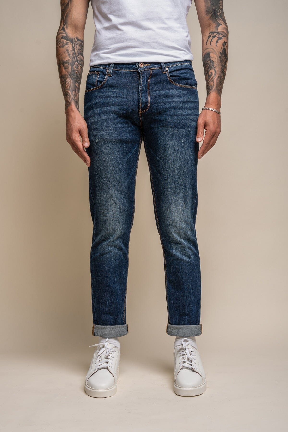 Diablo Blue Denim Jeans - Jeans - - THREADPEPPER