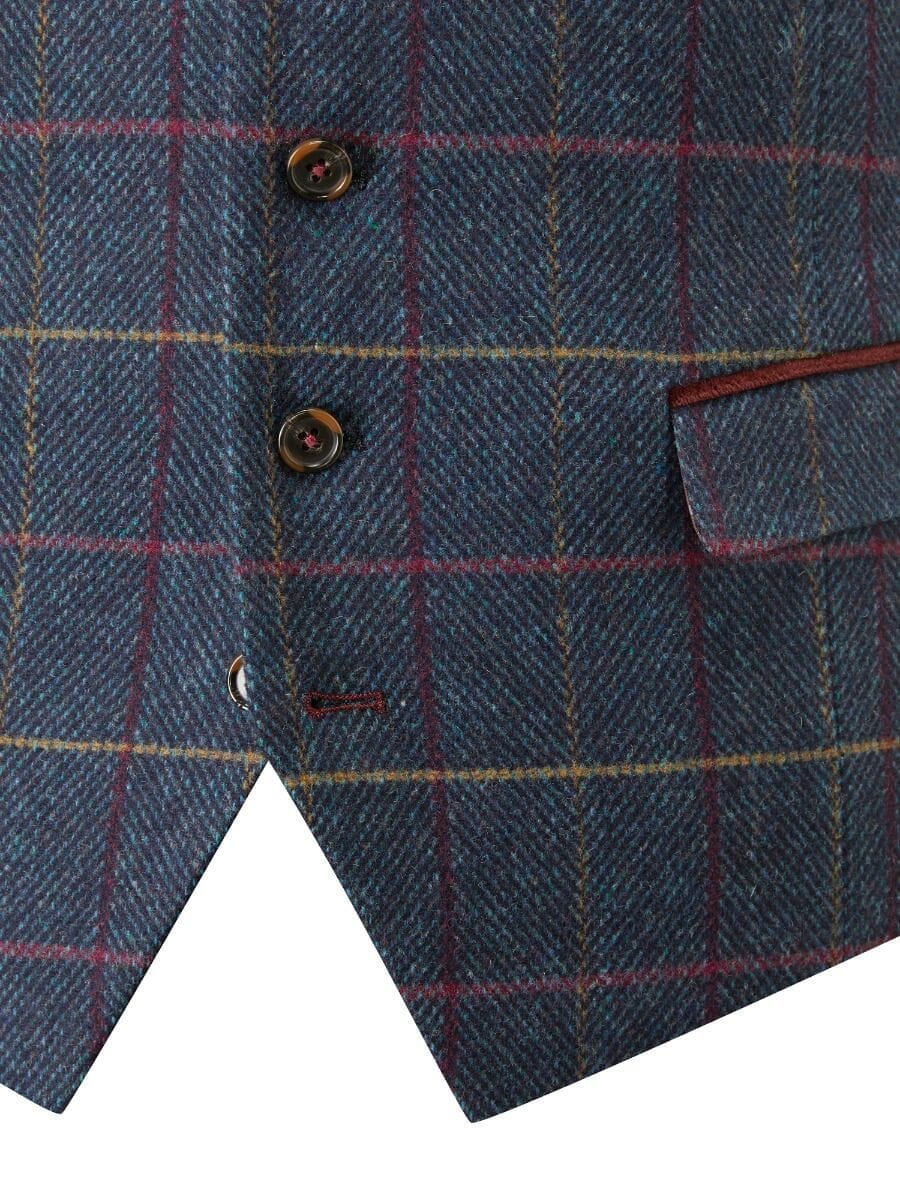 Doyle Navy Check Waistcoat - STOCK CLEARANCE - Waistcoats Sale -