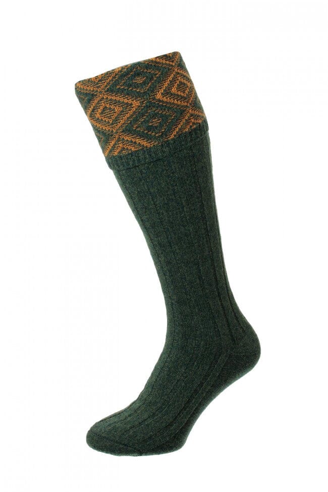 Duncliffe Diamond Shooting Socks - Socks - Forest - THREADPEPPER