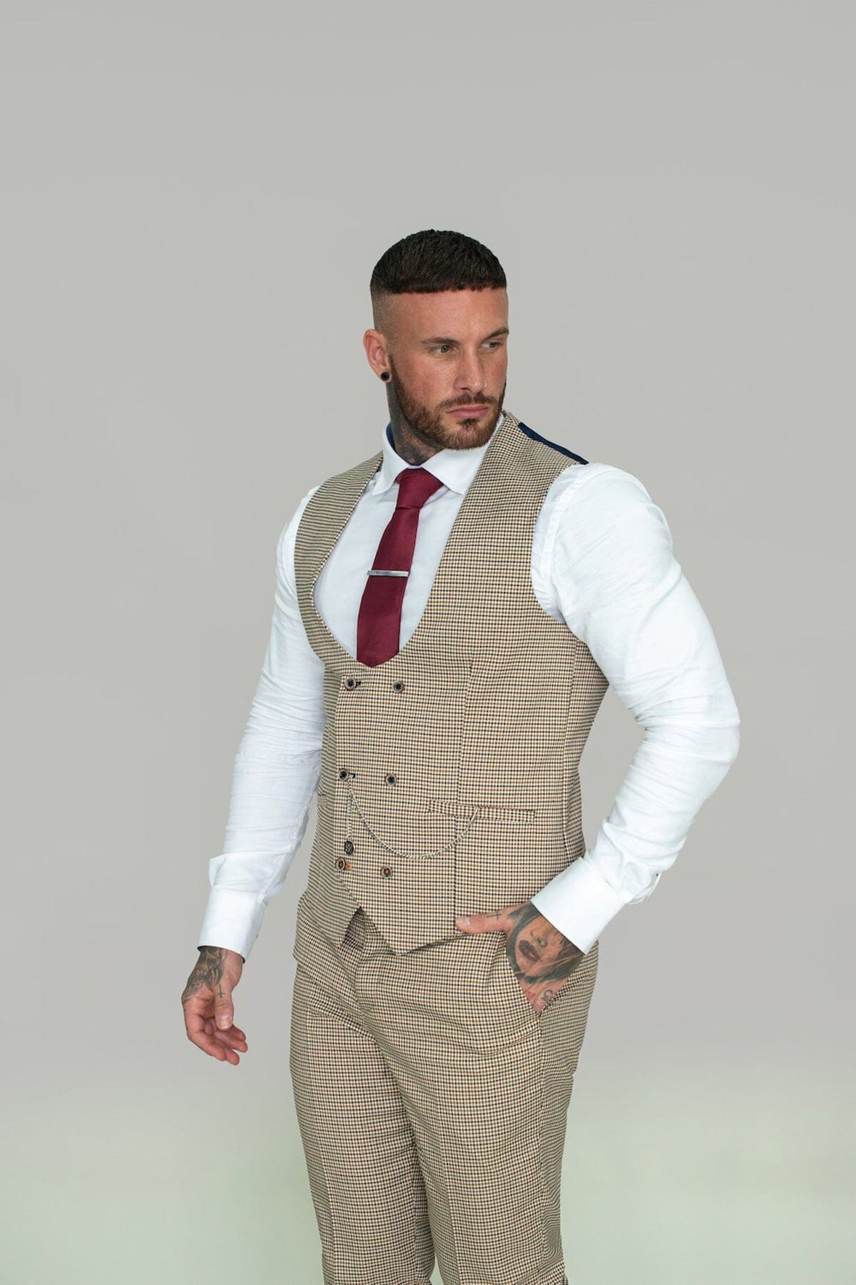 Elwood Houndstooth Check Waistcoat - Waistcoats - 