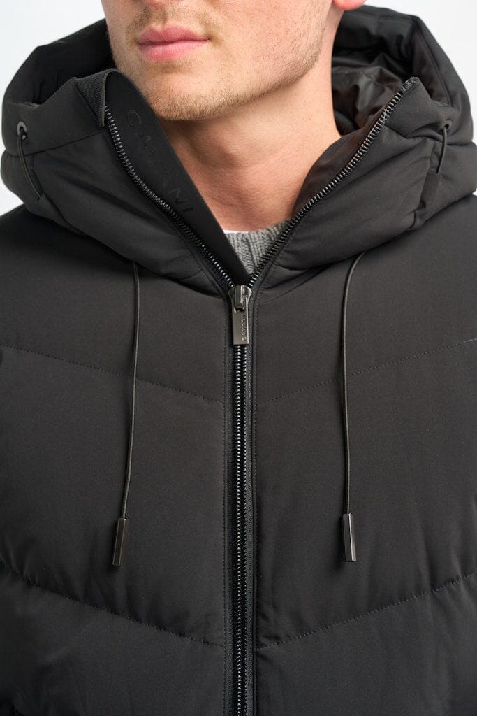 Fabini Black Puffer Jacket - Coats -