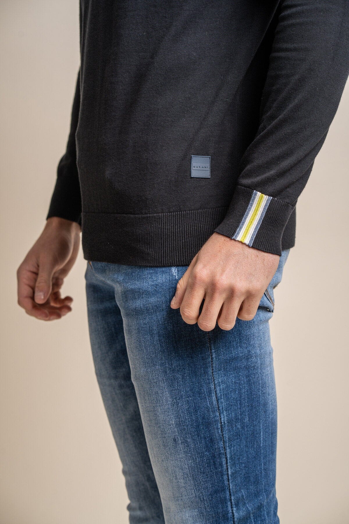 Falcao Black Quarter Zip Jumper - Jumpers - - THREADPEPPER