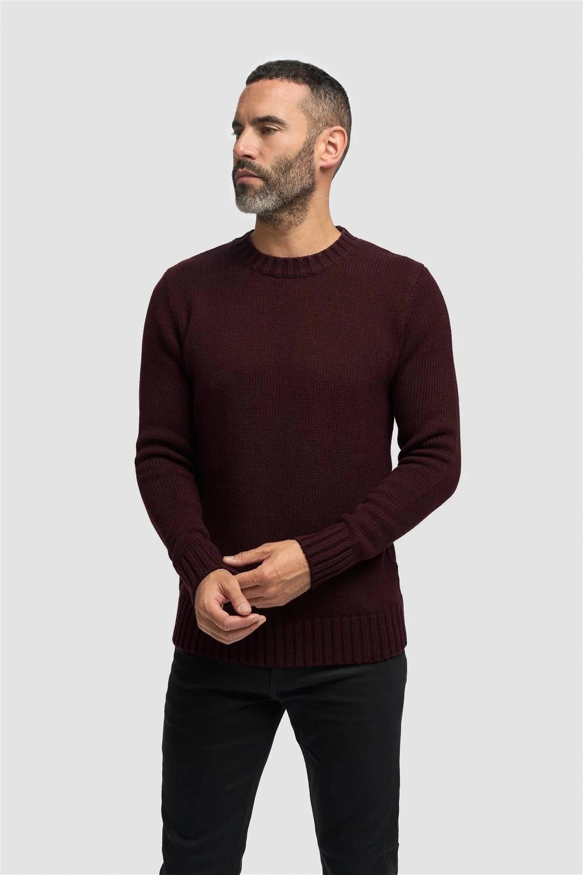 Farrel Crewneck Jumper - Jumpers - Wine S