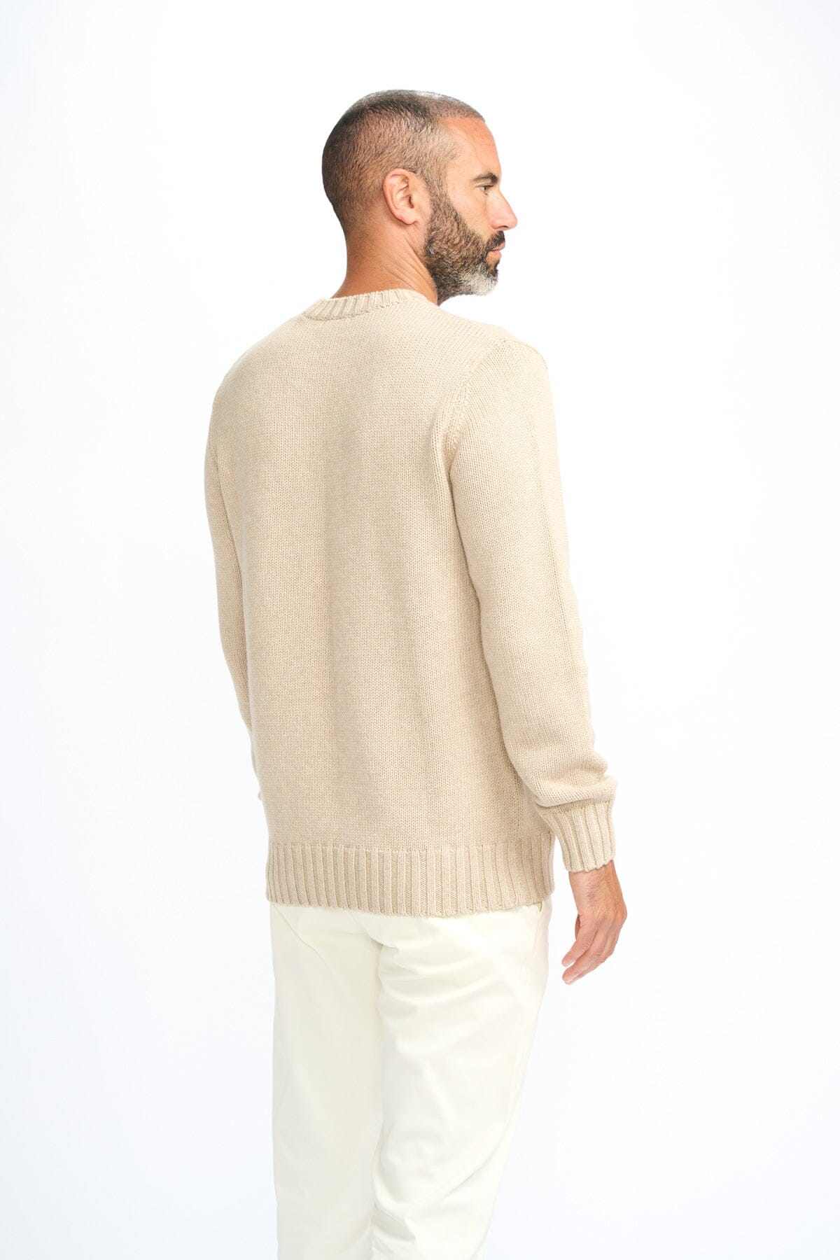 Farrel Ecru Crewneck Jumper - Jumpers -