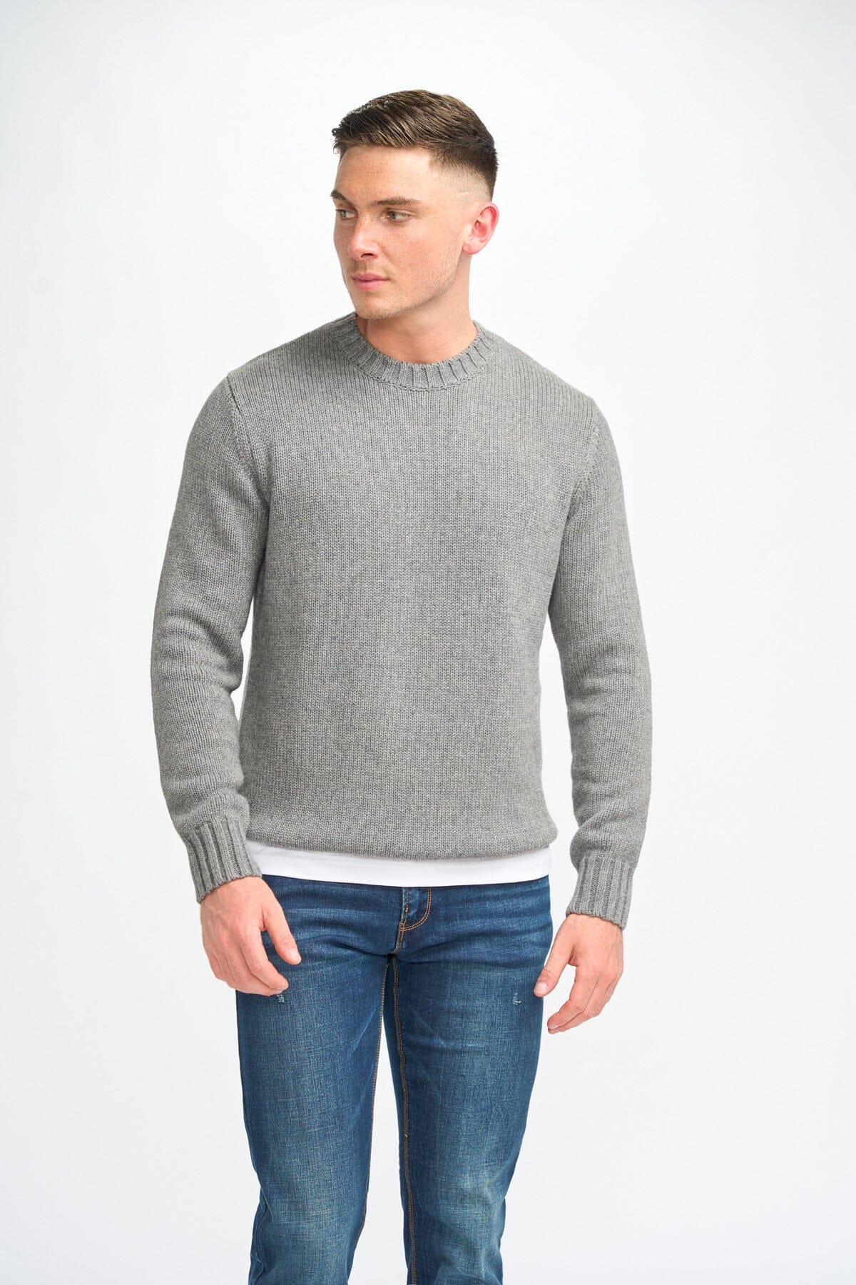 Farrel Grey Crewneck Jumper - Jumpers -