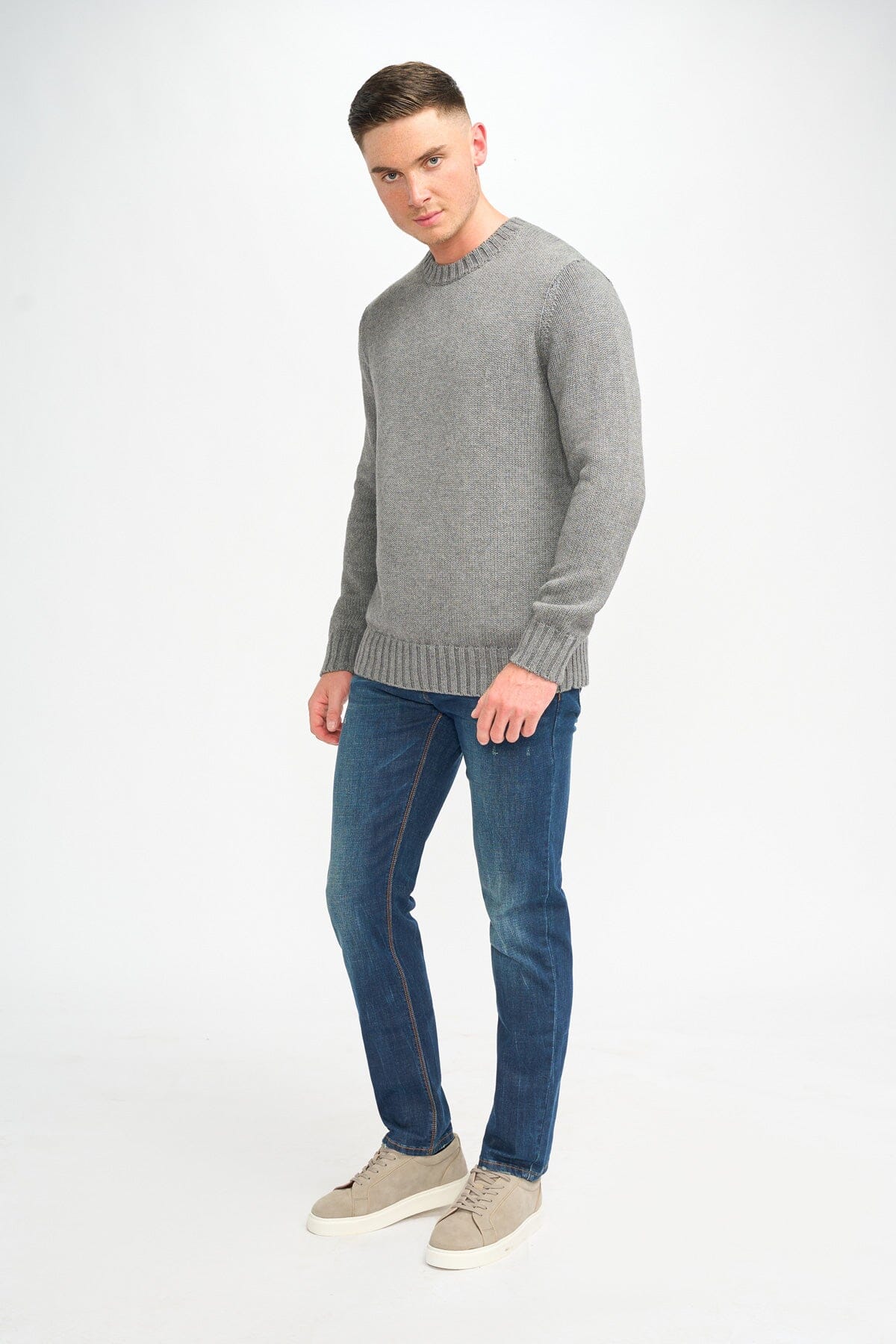 Farrel Grey Crewneck Jumper - Jumpers -