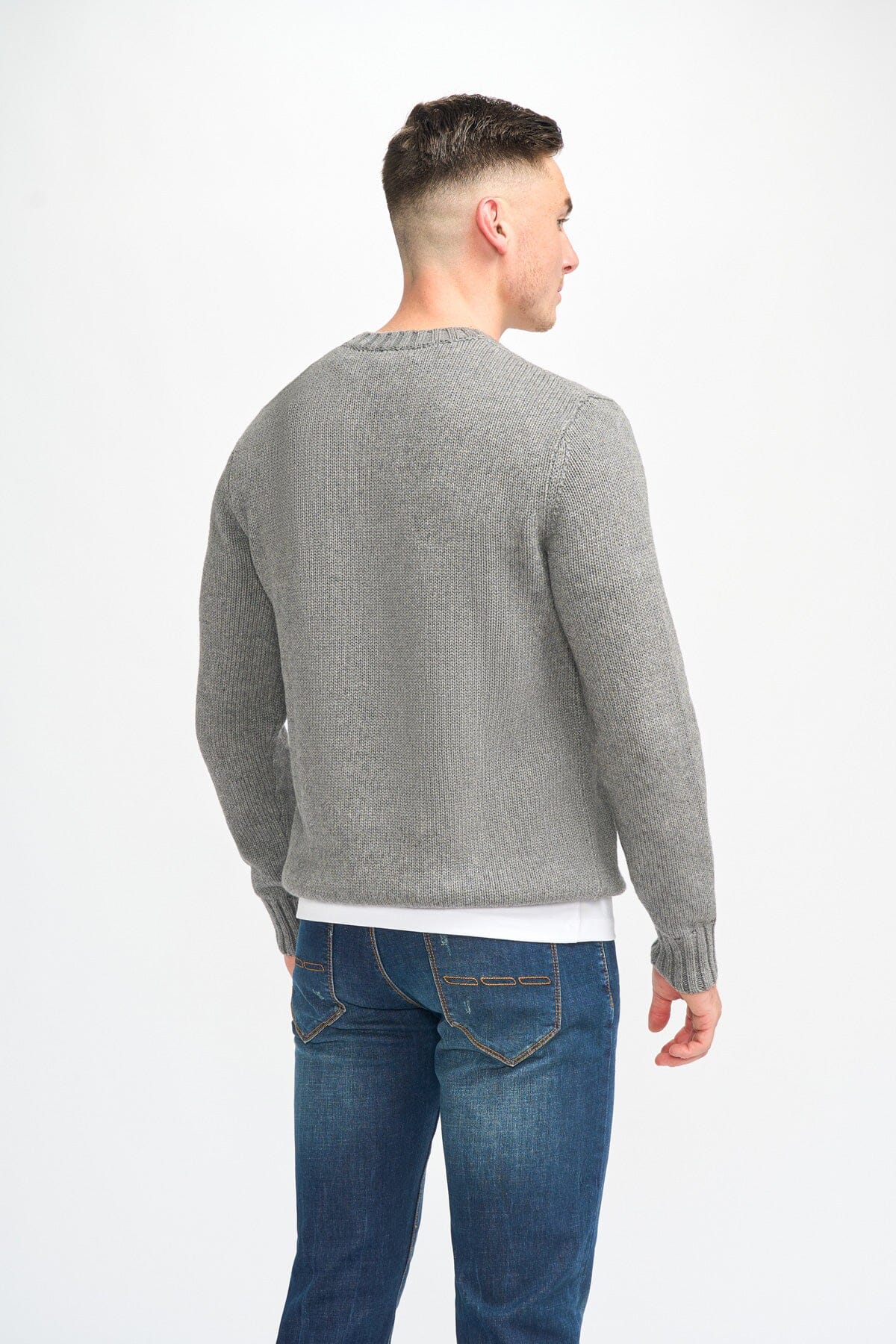 Farrel Grey Crewneck Jumper - Jumpers -