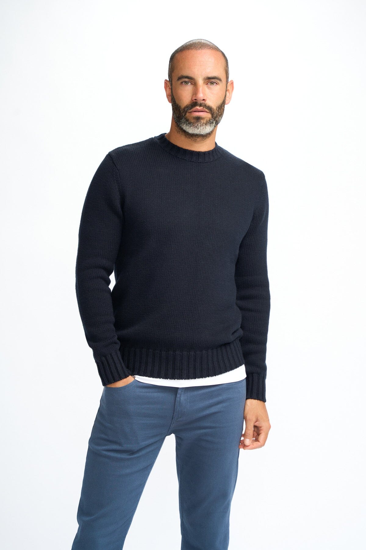 Farrel Navy Crewneck Jumper - Jumpers - S