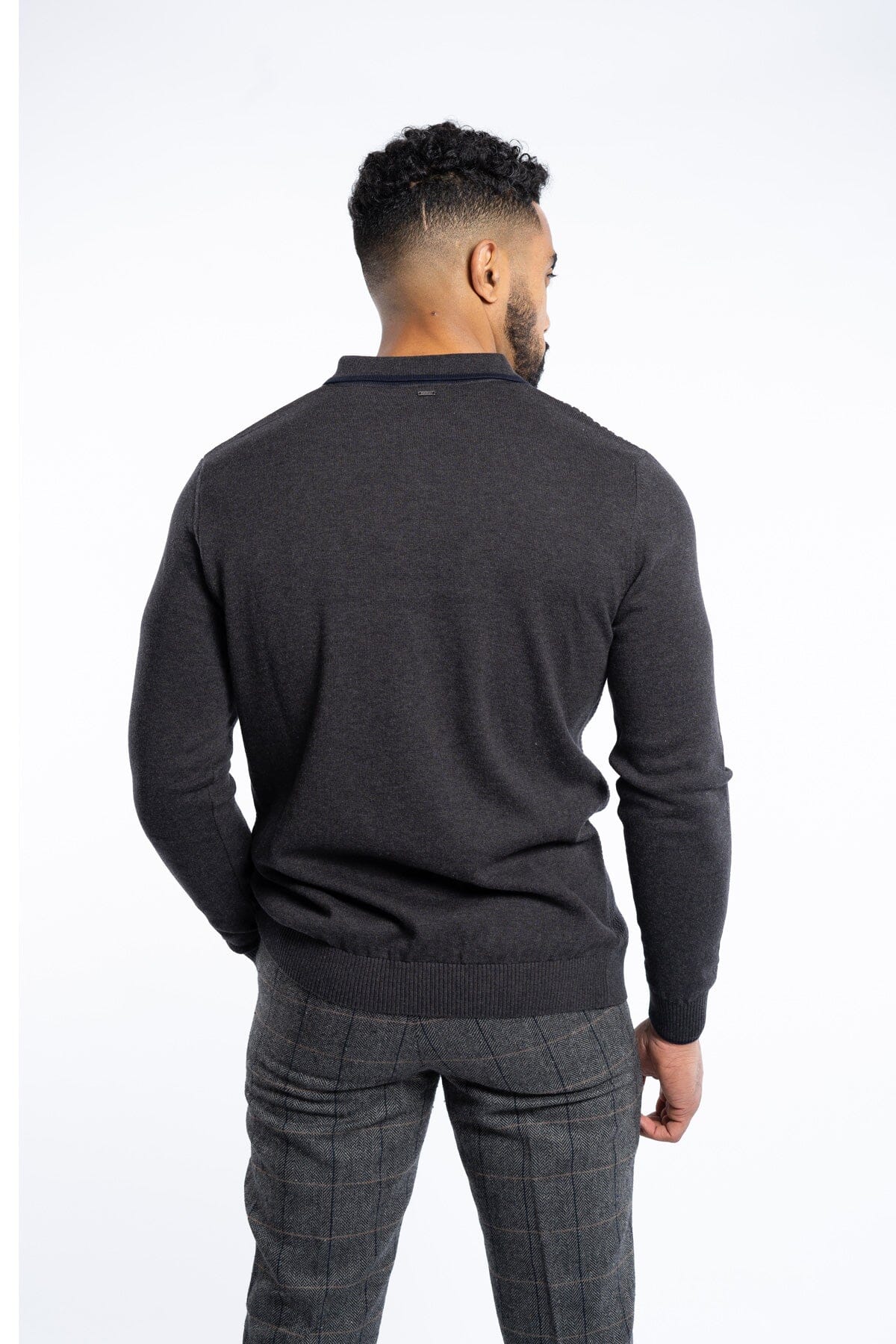 Fist Charcoal Long Sleeve Polo Shirt - Polo Shirts -