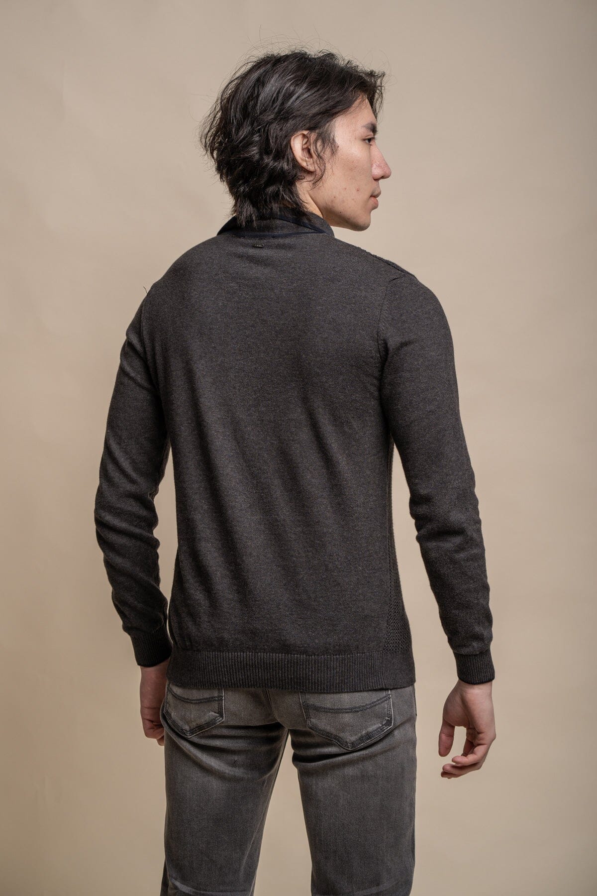 Fist Charcoal Long Sleeve Polo Shirt - Polo Shirts -