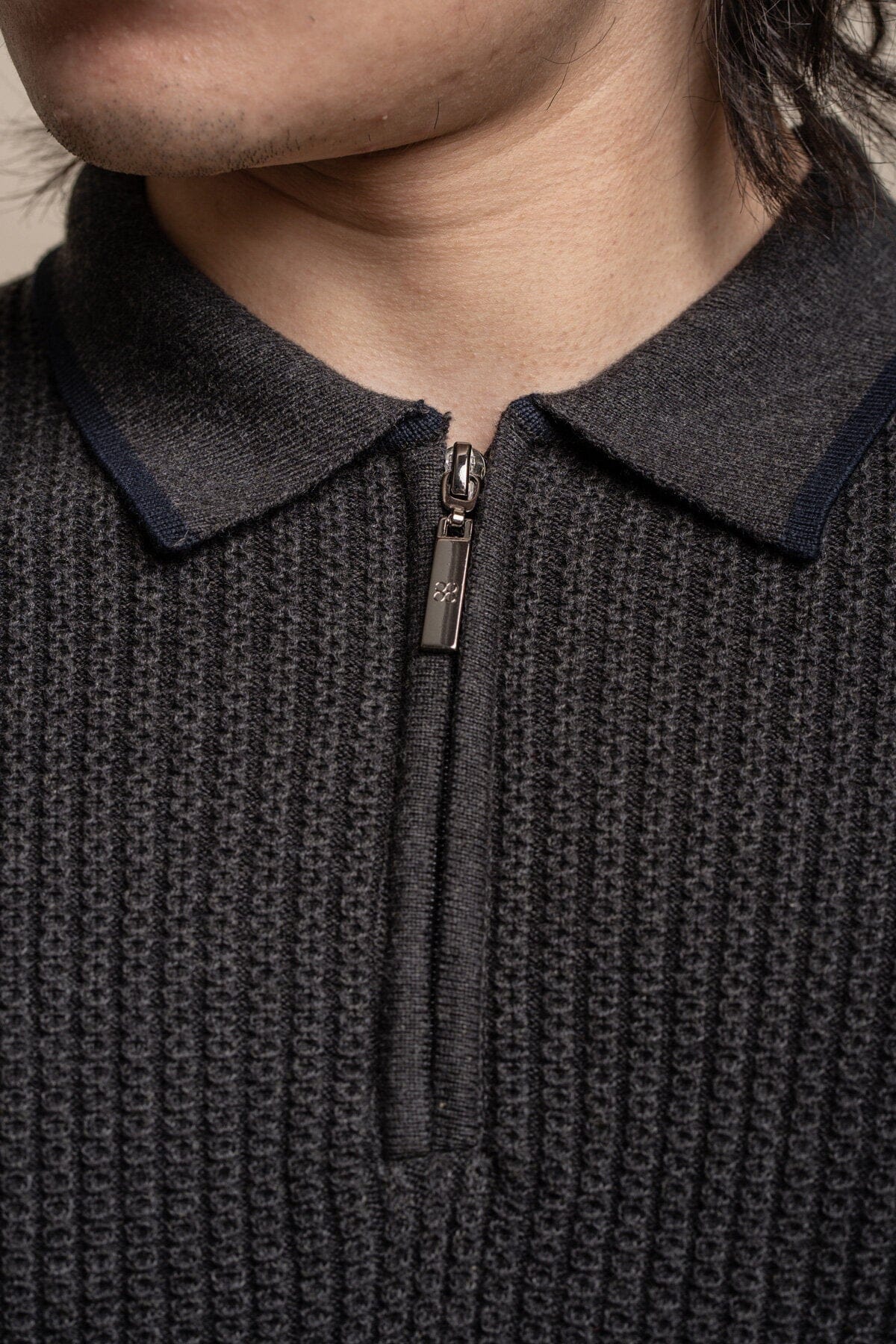 Fist Charcoal Long Sleeve Polo Shirt - Polo Shirts -