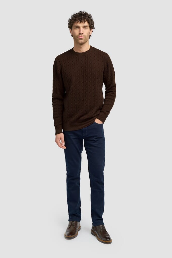Foston Cable Crewneck Jumper - Jumpers -