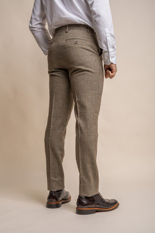 Gaston Sage Tweed Trousers - Trousers -