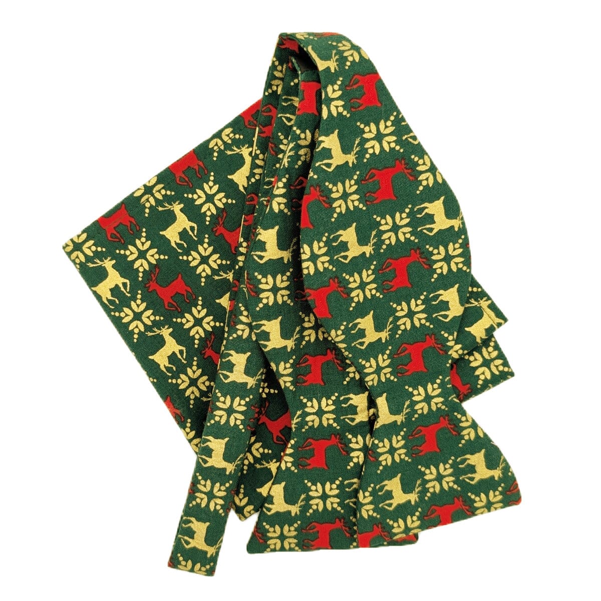 Green & Gold Reindeer Bow Tie - Bow Ties -